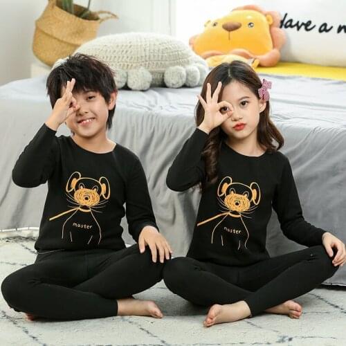 Autumn Children Clothing Toddler Boys Pajamas Sets 2pcs Suit Winter Kids Clothes For Boys Girls Baby Thermal Underwear Homewear