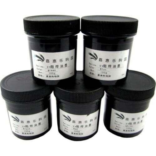 PCB UV Photosensitive Ink 100g Solder Mask Green White Bule Red Black Color PCB Solder Resist Ink 100g