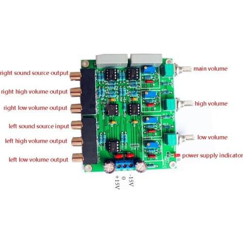 Preamp Electronic 2 Way Crossover Board Audio Speaker Frequency Divider Board 72hz-7230hz Linkwitz-Riley Home Theater