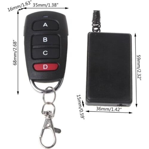 1Set 433MHz 4CH Wireless Remote Control Receiver 4 Button Keys Transmitter BX0E