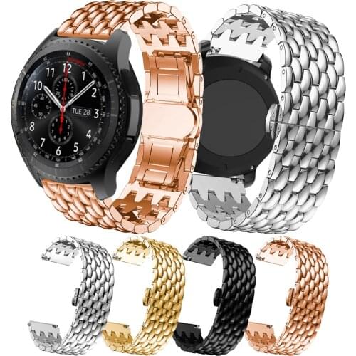 For Samsung Gear S3 Stainless Steel new watch Band Strap Alloy Metal Replacement Watch Band Dragon Scale Bracelet Wristband 22mm