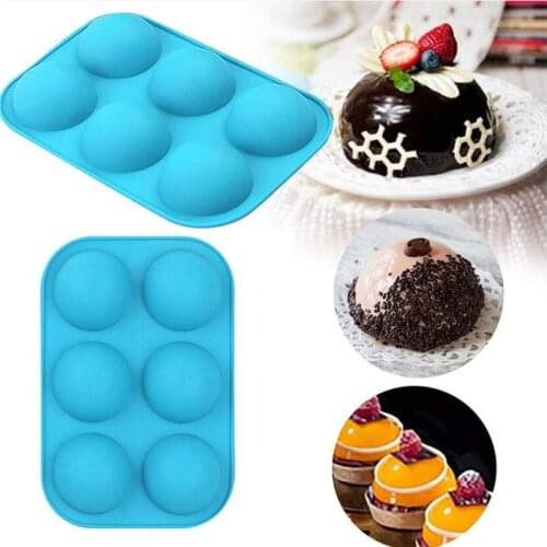 Blue Chocolate Sphere Mold Half Ball Mold Hemisphere Shape Silicone Chocolate Cake Mousse Dessert Baking Pastry Bakeware