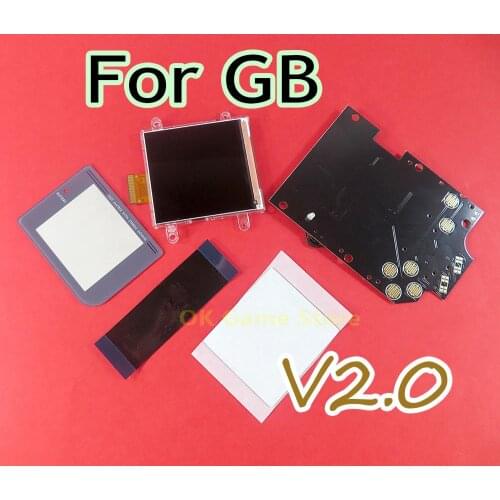 1set Replace Highlight V2 IPS Full Screen Kits for GB DMG IPS V2.0 LCD Backlight Brightness Screen 36 retro color combinations