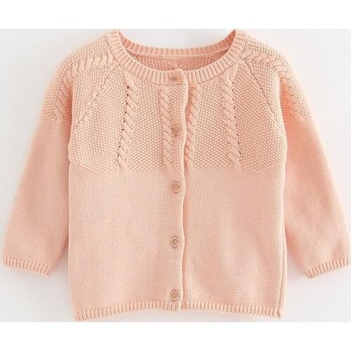 Pink Kids Sweater Cardigan Plain Red Yellow Jacket Girls 1 2 3 Years Old 2021 Spring Autumn Winter Toddler Girl Clothes 195007
