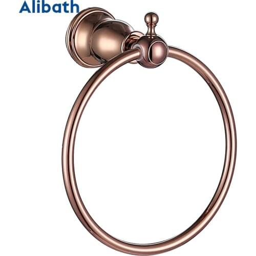 Solid Brass Round Style Wall Mounted Towel Ring Holder Hanging Hand Rack Rail Towel Holder Hanger Bathroom Hardware