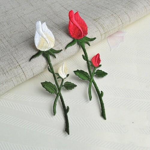 Rose Embroidery Iron on Sew on Patches for Clothing Applique DIY Hat Coat Dress Pants Accessories Cloth Sticker