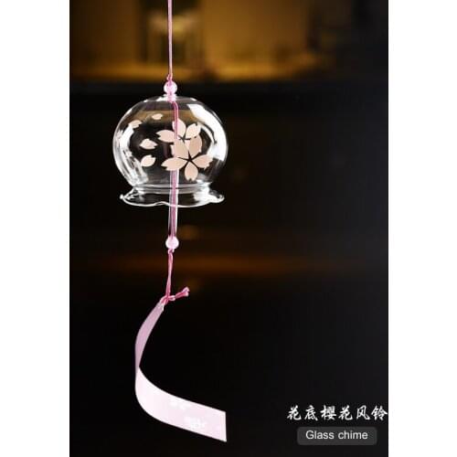Japanese Wind Hand Painted Glass Wind Bell Hanging Ornaments Creative Home Accessories Valentines Day Gifts Wind Chimes Crafts