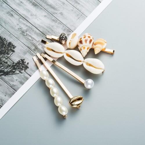 2019 Jewelry Sea Shell Hair Clips Real Pearl Barrettes Hair Pins Accessories For Wedding Women Girls Beauty Styling New Arrival