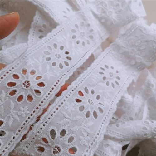 10 m / bag of pure white cotton embroidery lace DIY clothing accessories