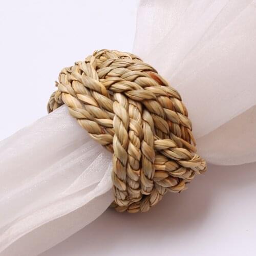 10pcs Simple high-end drum-shaped golden starry napkin ring Golden napkin buckle napkin ring