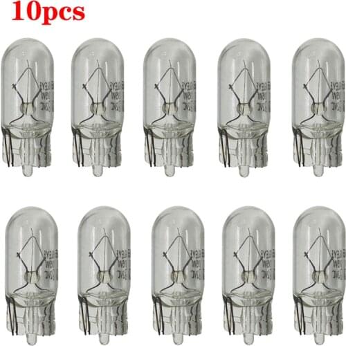 10pcs T10 2825 W5W Standard Interior Light Turn Signal Lamps Auto Bulbs Original 12V 5W W2.1x9.5d warm white amber