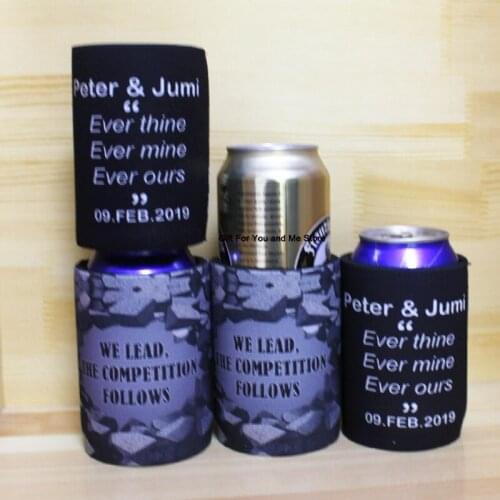 140pcs Printed Logo Beer Can Cooler Holder Beer Can Cover Custom Stubby Holders Neoprene Bottle Holder Can Cooler Wedding Gift