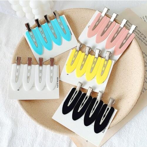 4/2pcs No Bend Seamless Hair Clips Side Bangs Fix Fringe Barrette Makeup Washing Face Accessories Women Girls Styling Hairpins