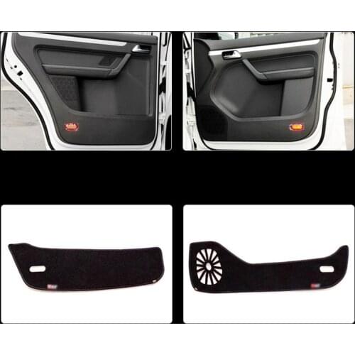 4pcs Fabric Door Protection Mats Anti-kick Decorative Pads For VW Touran