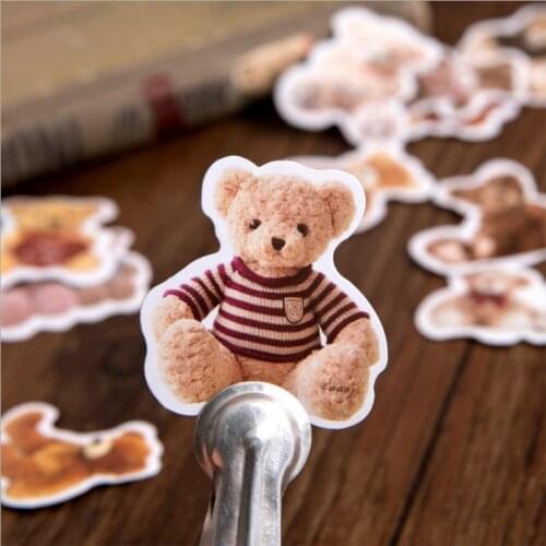 46pcs Boxed Bear Stickers hand account album decoration Kawaii sticker notebook diary Scrapbooking 45mm