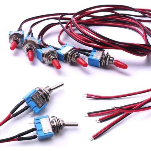 5PCS Mini Toggle Switch 30cm with Cable Used to Control On and Off of AC and DC Power Circuits