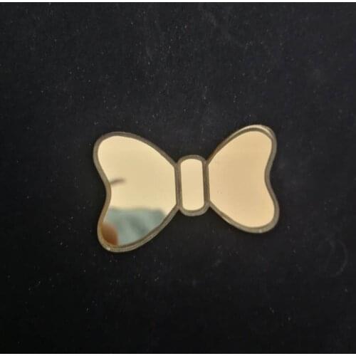 50pcs Small Mirror Bowknot Baby Shower Birthday Wedding Acrylic Bowknot Sticker Guest Gifts Party Decor Favors Party Supplies