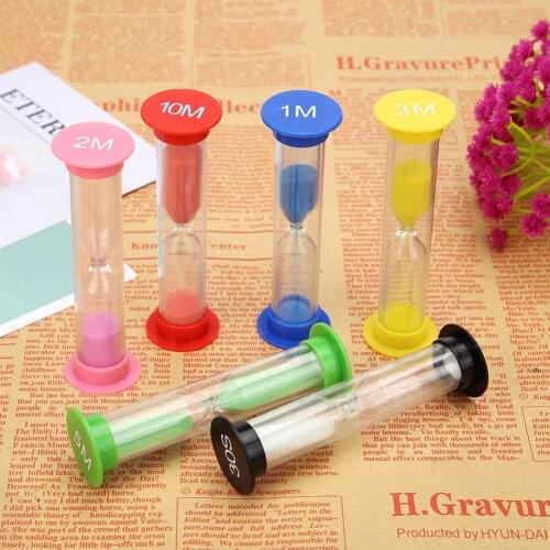 6pcs/set Creative Plastic Hourglasses Sandglass Timer Toys Home Decoration