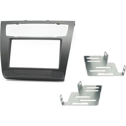 Black Plastic Car 2 Din Radio Fascia Stereo Panel Trim Frame Plate Fit for BMW 1-Series E81 E82 E87 E88 2007 2008 2009 2010 2011