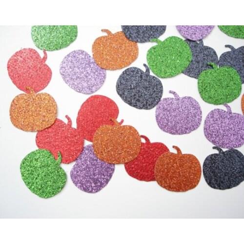 Glittered Halloween Pumpkin Baby Shower Party Decorations | Hot Air Balloon Table decor scrapbook Confettis