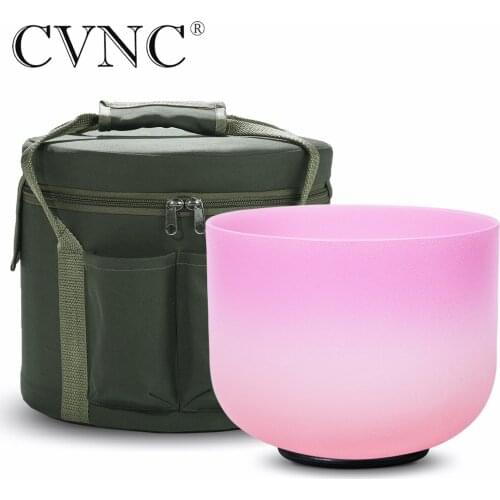 CVNC 432Hz Tuned C Root Chakra Frosted Quartz Crystal Singing Bowl 8