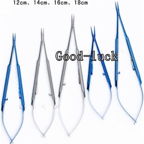 12.5cm 14cm 16cm Lock Needle Holder Ophthalmology Instrument Needle Holder Cosmetic Pin Clamp Titanium Tweezers Surgery Tools