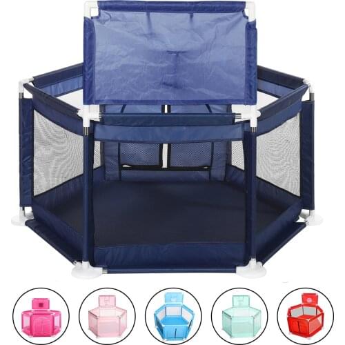60x70cm Baby Playpen Interactive Kids Play Playard Game Pool Sponge Ball Safety Gate 6 Panel Fence For Kids Baby