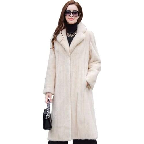 Boutique Long Imitation Mink Fur Grass Coat Female New Fashion Large size 6XL Models Velvet Fur mink Coats Womens Thicken Pikes
