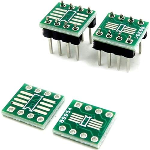 10pcs Double Sides Electronic Circuit TSSOP8 SSOP8 SOP8 SMD To DIP8 Adapter to DIP+ Pin Header PCB Board Converter 0.65mm/1.27mm