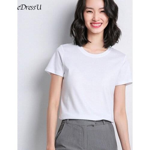 Женские хлопковые футболки EDressU China At AliExpress