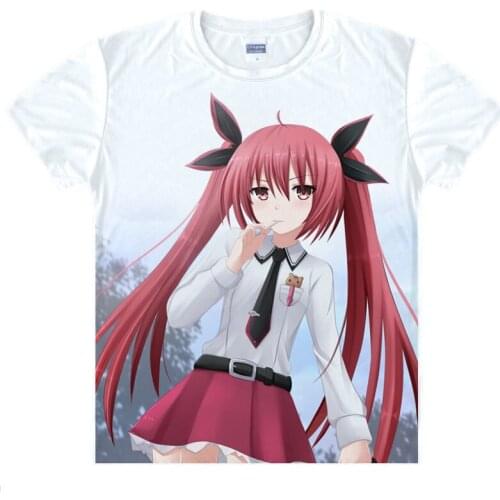 Date A Live T-Shirt Identified Spirits Shirt mens 3D print T-shirts Anime Tees Lovely cute Short Sleeve T-Shirts anime shirts a