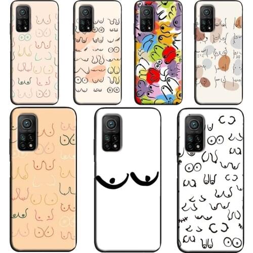 Geometric Beautiful Boobs Art For Xiaomi Mi 11 Lite Ultra 9 10 A3 Mi 10T 9T Pro Case For POCO M3 F3 F1 F2 X3 Pro Coque