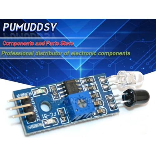 5PCS Infrared barrier Module car obstacle avoidance obstacle sensors Black Line Identify adjustable distance