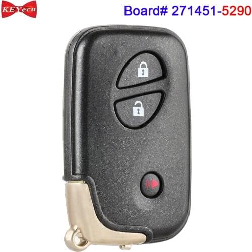 KEYECU for Lexus CT200h RX350 RX450h Smart Keyless Remote Key Fob 271451-5290 HYQ14ACX 3 Button