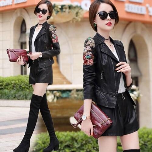 Short Faux Coat Women Black Leather Jacket Fashion 2020 Spring Autumn Abrigo Mujer QQ006 Pph570