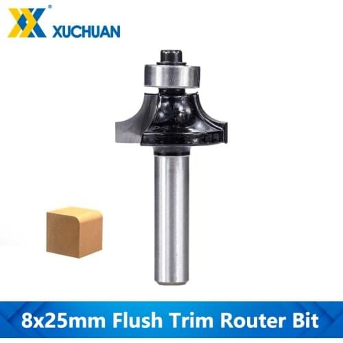 Edge Router Bit Wood Router Drill Bits 8mm Shank Angle-Round Over Router Bit With Bearing Wood End Mills Carbide Milling Cutter