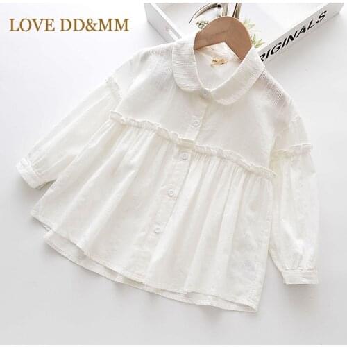 LOVE DD&MM Girls Shirts Spring Kids Clothes Girls Tops Embroidery Sweet Lace Long-Sleeved Blouse For Girl
