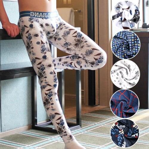 Plaid Thermal Underwear Men Fashion Thermo Underwear Long Johns Underpants Mens Sexy Winter Warm