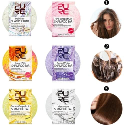 6 Flavors/Set Handmade Hair Shampoo Soap Solid Shampoo Bar Natural Refreshing Oil-control Soap Bar For Women Hair Care
