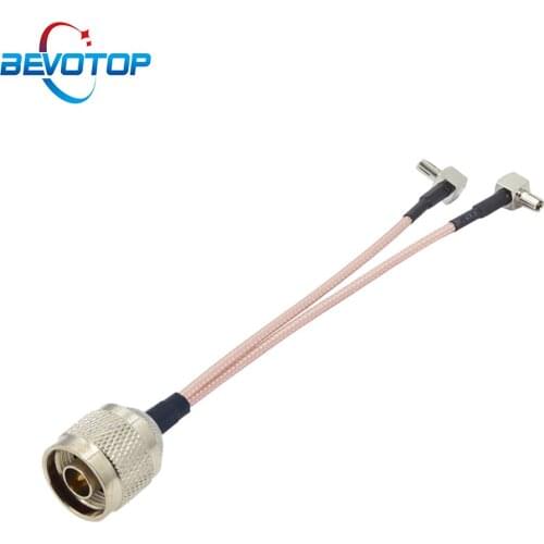 N Female to 2 x TS9 4G LTE Antenna Adapter Y Type Splitter Combiner RF Coaxial Pigtail Cable for HUAWEI ZTE router modem