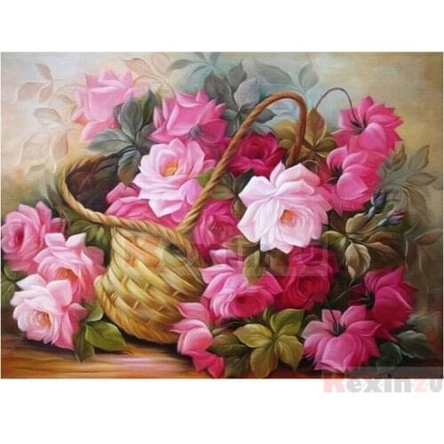Kexinzu Full 5D DIY Square/Round Drill Diamond Painting "Flower" 3d Diamond Embroidery Cross Stitch Decor Gift K507