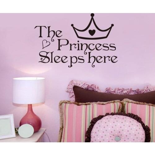 The Princess Sleeps Here Wall Stickers For Living Rooms Bedroom Window Decoration Decals Art Decal Vinyl Home Decor