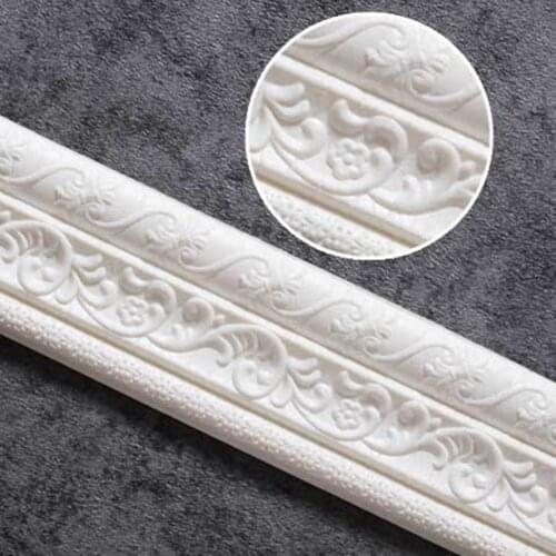 2.3m White Wallpaper Border Peel and Stick Wall Border Waterproof Self-Adhesive Mirror Borders Wall Decor for Kitchen Bathroom