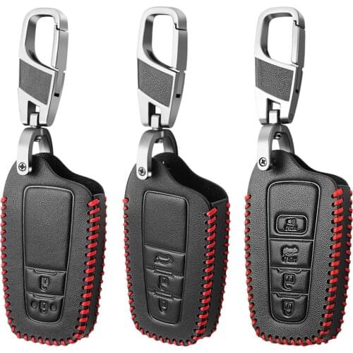 Beautiful New Leather car key case Full cover For Toyota Prius Camry Corolla C-HR CHR RAV4 Prado 2018 keychain Auto Accessories