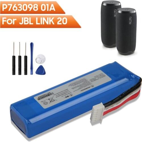 Original Replacement Battery P763098 01A For JBL LINK 20 LINK20 Bluetooth Audio Outdoor Speaker Rechargable Battery 6000mAh