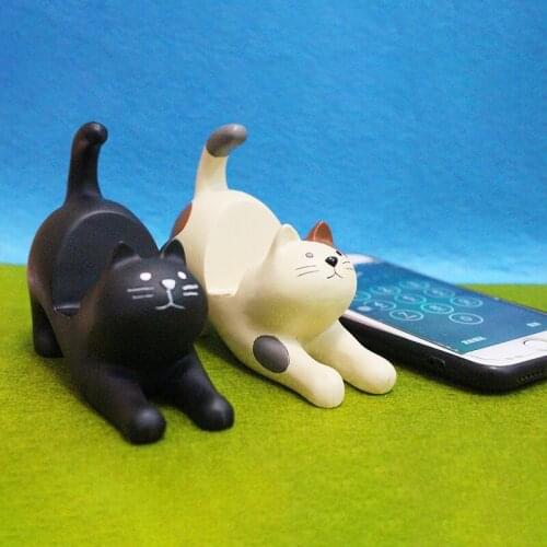 Resin Cartoon Cat Shape Desk Phone Holder Cute Stitch Cute Smartphone Stand home accessories