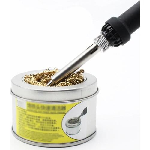 Solder Iron Tip Cleaner Cleaning Copper Spiral Scourer Cle Steel Wire With Stand Set Soldering Iron Stand Welding Soldering Cl