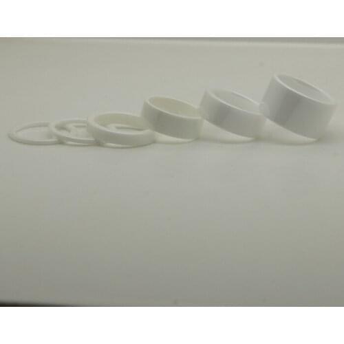 Rare & simple 8mm width pipe cut white hi-tech scratch proof ceramic ring 1pc