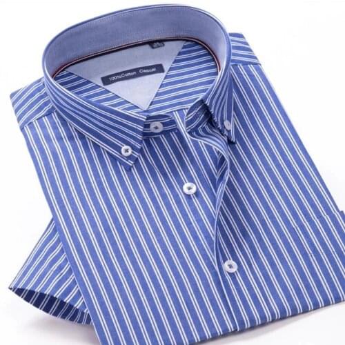 6XL 7XL 8XL 9XL 10XL 12XL Mens Business Casual Classic Plaid Short Sleeve Shirt Summer Brand Clothing 100% Cotton Loose Shirt