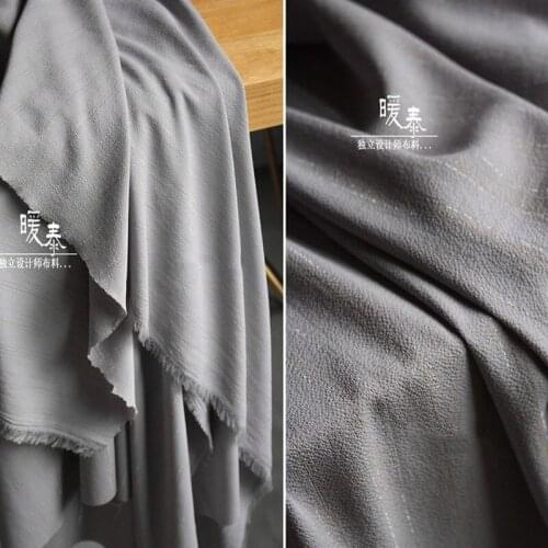 Gray Striped Bubble Chiffon Fabric Gold Silver Thread DIY Patchwork Stage Clothes Decor Shirt Skirt Dress Designer Fabric